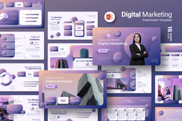 Download Digital Marketing - PowerPoint Template - Digital Collection