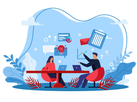 Download Illustration Works Brainstorm Discussion - Premium Resources