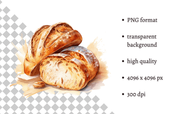Download Watercolor Bakery Bread Rolls Clipart - Art Collection