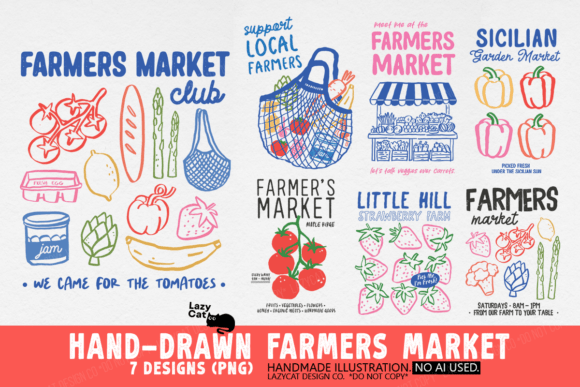 Download Farmers Market Hand-drawn PNG Bundle - Market Collection
