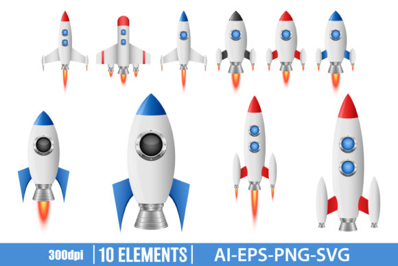 Download Rocket Spaceship Clipart Set - Art Collection