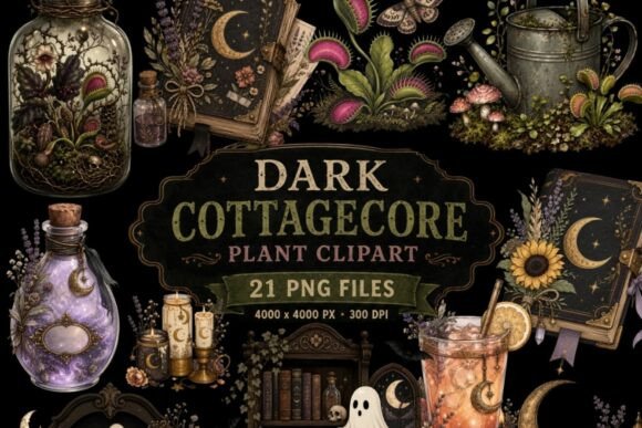 Download Dark Cottagecore Plant Clipart | 21 PNG - Art Collection