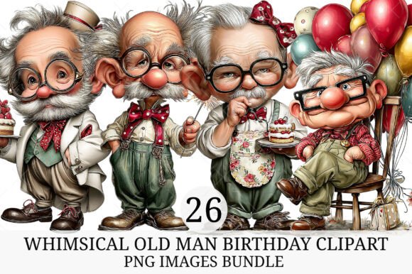 Download Whimsical Old Man Birthday Clipart - Art Collection