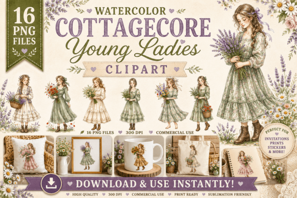 Download Cottagecore Young Ladies Clipart - Art Collection
