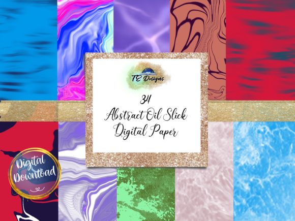 Download Abstract Oil Slick Digital Papers - Digital Collection