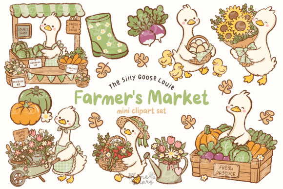 Download Kawaii Goose Farmers Market Clipart - Art Collection