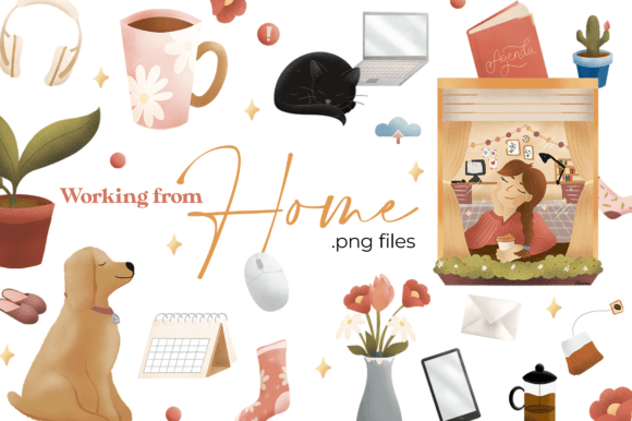 Download Working from Home Clipart - Art Collection
