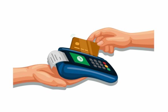 Download Hand Swipe Credit Card on Payment Device - Device Collection