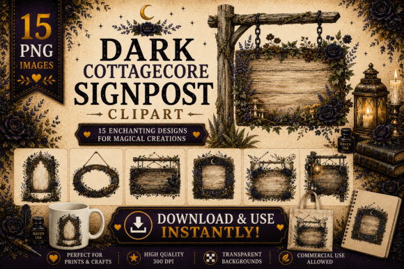 Download Dark Cottagecore Signpost Clipart - Art Collection