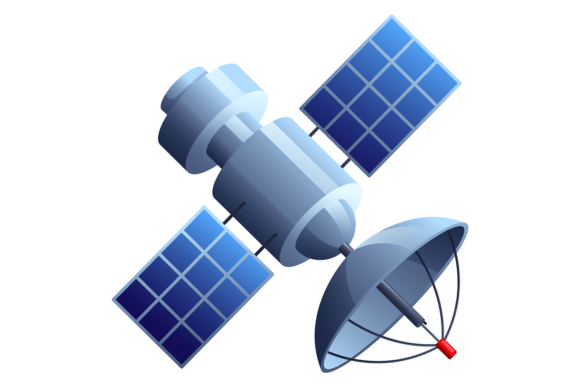 Download Space Satellite Cartoon Icon. Shuttle Wi - Art Collection
