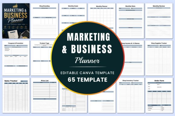 Download Marketing &amp; Business Planner KDP Canva - Market Collection