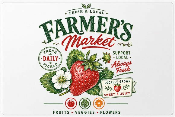 Download Farmer's Market Strawberry PNG - Market Collection