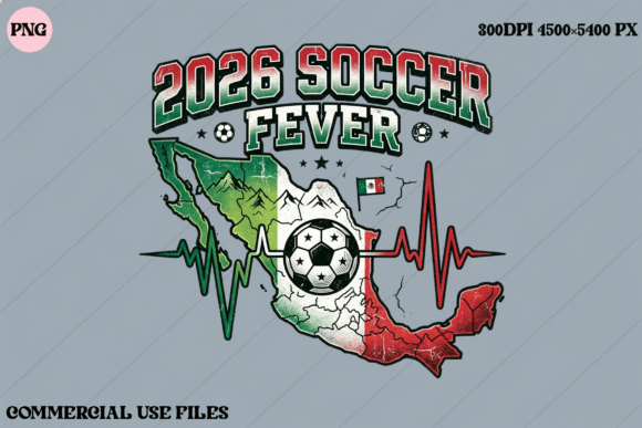Download 2026 Soccer Fever Mexico Map Heartbeat - Art Collection