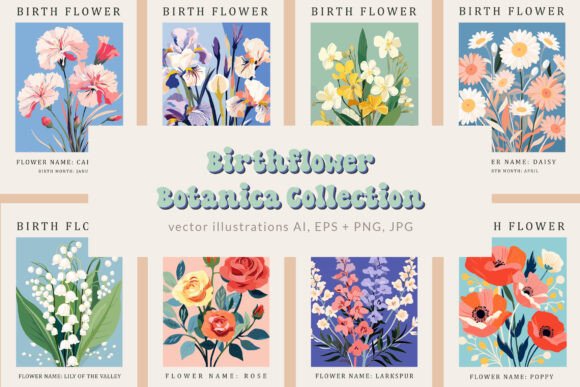 Download Birth Month Flower Market Wall Art - Premium Resources