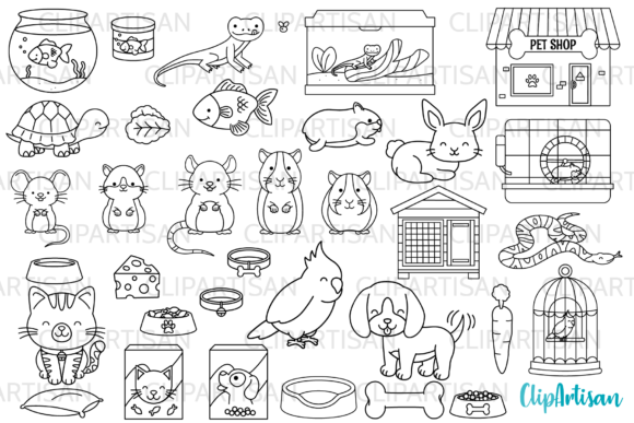 Download Pets Clipart, Pet Shop Digital Stamps - Art Collection