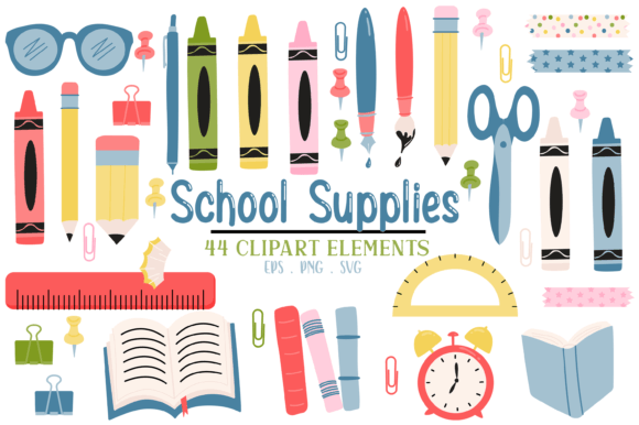 Download School Supplies Clipart Svg | Classroom - Art Collection