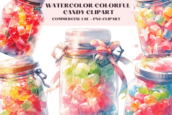 Download Watercolour Colourful Candy Clipart - Art Collection