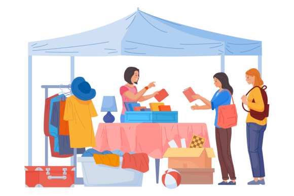 Download Flea Market Tent. Color Stuff Selling Il - Market Collection