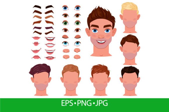Download Cartoon Man Face Constructor, Male - Art Collection