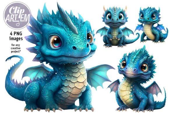Download Young Blue Dragon Cute Png Images Art - Art Collection
