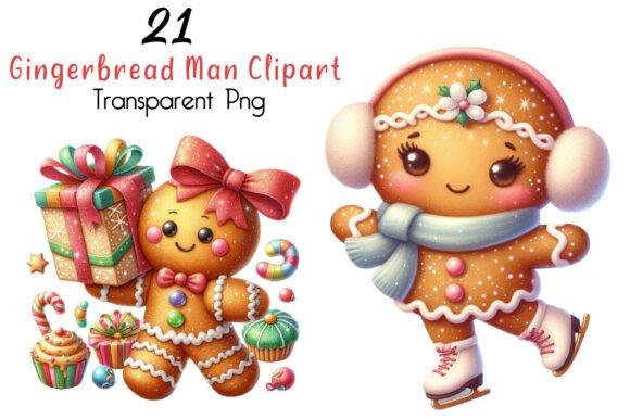 Download Cute Gingerbread Man Clipart - Art Collection