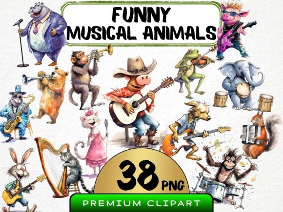 Download Funny Musical Animals Clipart - Art Collection
