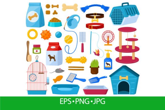 Download Cartoon Pet Shop Accessories, Cats, Dogs - Art Collection