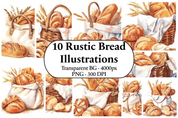 Download Artisan Bread Clip Art Watercolor Set - Art Collection