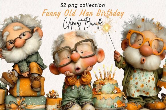 Download Funny Old Man Birthday Clipart - Art Collection