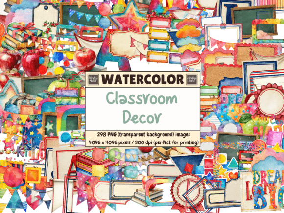 Download Classroom Decor Watercolor Clipart - Art Collection