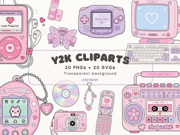 Download Y2K Teen Girl Cliparts, 2000s Nostalgia - Art Collection
