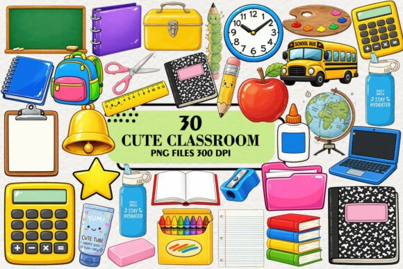 Download Kawaii Hand Drawn Classroom Clipart - Art Collection