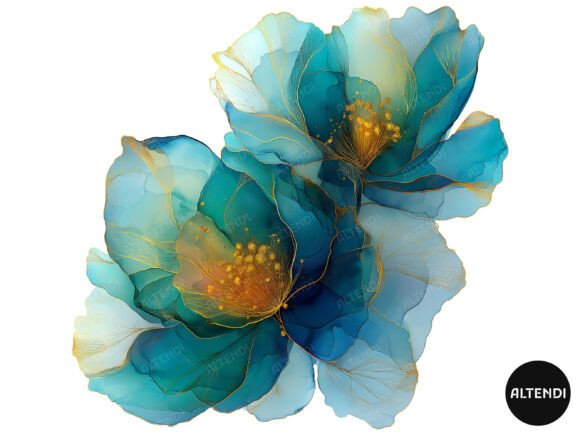 Download Abstract Turquoise Flower Clipart - Art Collection