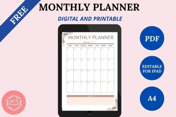Download FREE Undated Monthly Digital Planner - Digital Collection