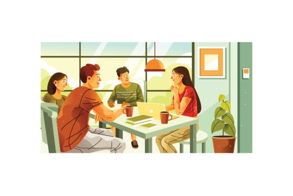 Download Group Discussion Illustration - Premium Bundle